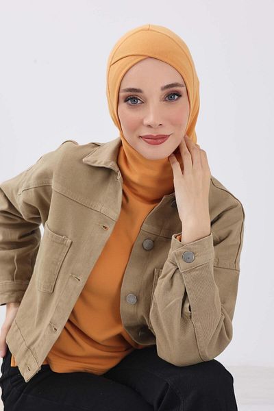 Aisha's Design Winter Hijab Cap with Cross Detail on the Front, Tb-4Rb