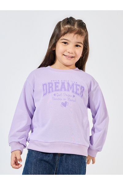 Styli Slogan Print Sweatshirt with Dropped Shoulder