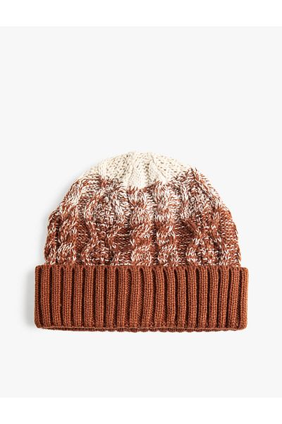 Koton Knitted Beret Multicolored with Folding Detail