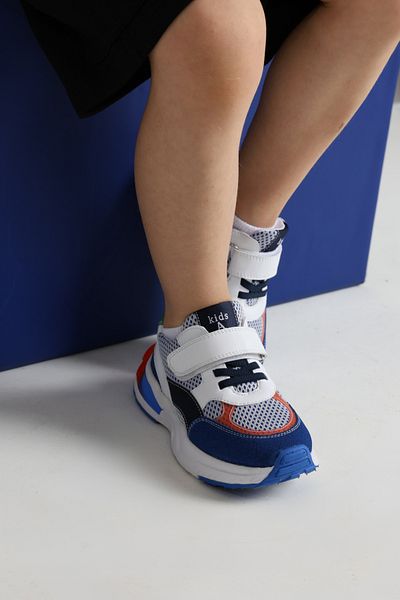kids A more Yoyo Velcro Elastic Mesh Detailed Leather Boys' Shoes Saks