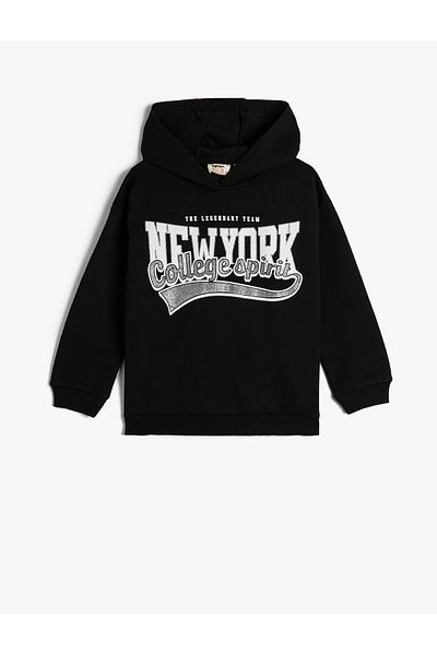 Koton Hooded Sweat Hooded College Themed Printed