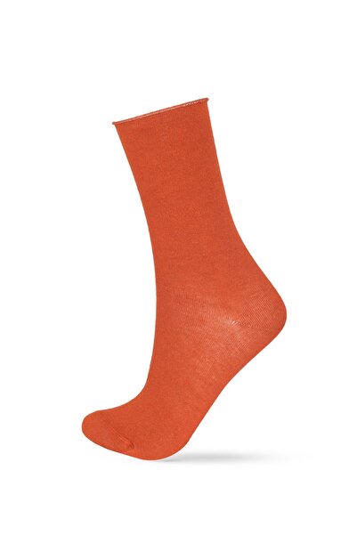 Katia&Bony Dark Brick Colored Modal Thin Socks - Elasticless