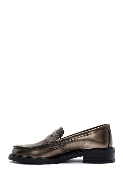 Derimod Women's Gold Leather Casual Loafer 23Wfd 550232