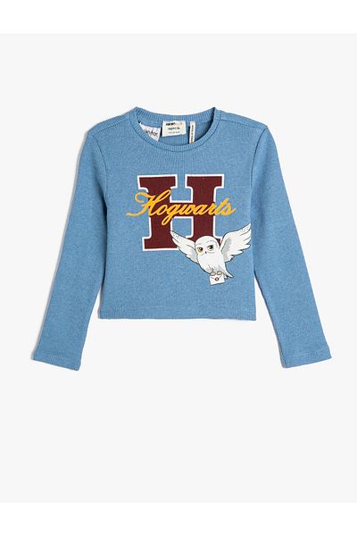 Koton Harry Potter T-Shirt Licensed Long Sleeve Crew Neck Ribbed