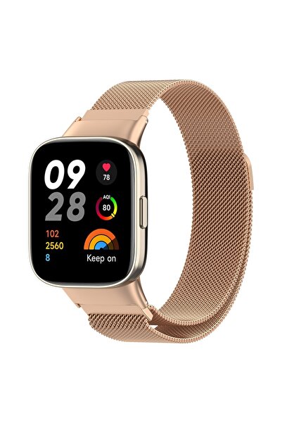 Fibaks Xiaomi Redmi Watch 3 Uyumlu Metal Hasır Örgü Mıknatıslı Ayarlanabilir ...