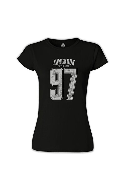 Lord T-Shirt Bts - Jungkook 97 Siyah Kadın Tshirt