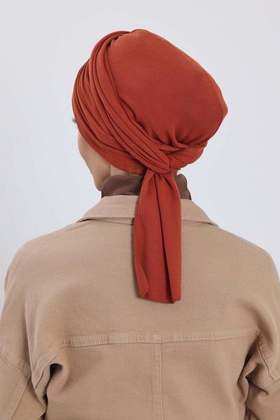 Aisha's Design عمامة بونيه شتوية مع وشاح - b-81rb