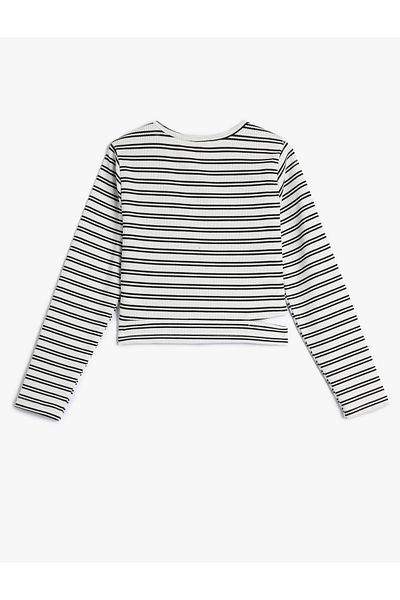 Koton Blouse Long Sleeve Crew Neck Camisole with Window Detail