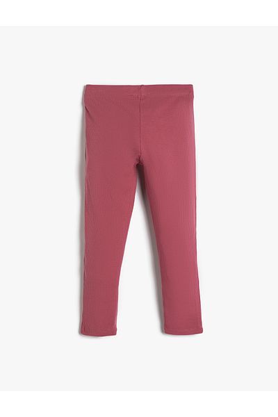 Koton Basic Leggings Ribbed Elastic Waist Cotton Blend
