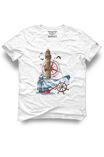 Tarrzzcom تي شيرت بتصميم للجنسين على شكل منارة وقارب شراعي