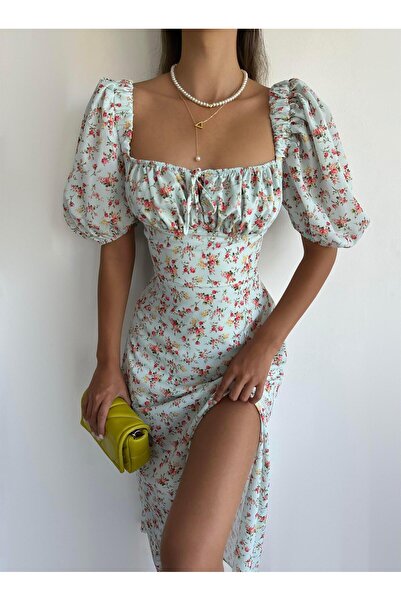 Angel Mia Φόρεμα Polyon Floral Baby Blue