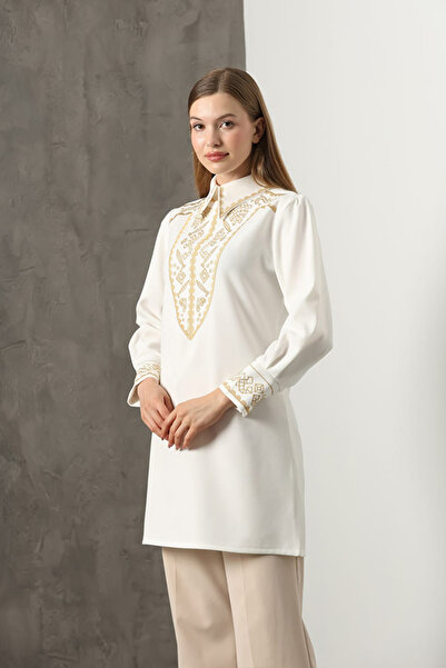 TRENDBUTİKOFFİCİAL Κομψό Μίντι Φόρεμα με Κέντημα