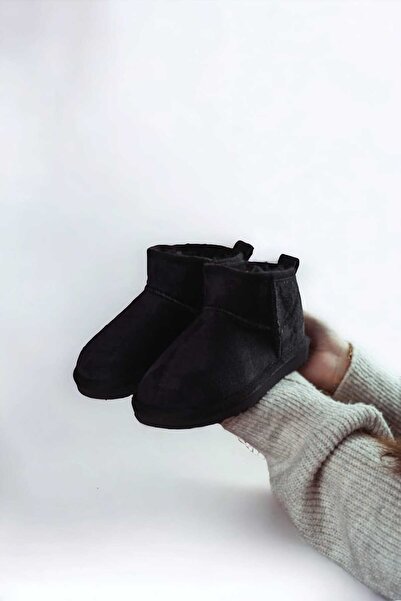 Lideral Snow Garantili Unisex Çocuk Kalın Taban Içi Tüylü Günlük Mini Yarım Bot