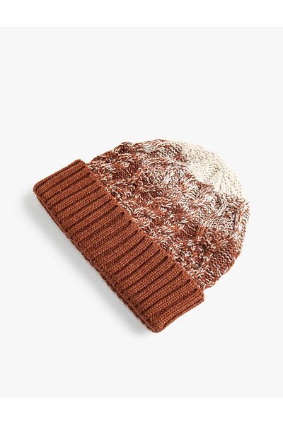 Koton Knitted Beret Multicolored with Folding Detail