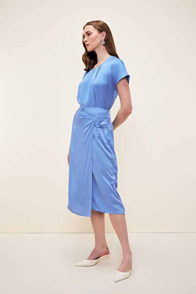 Love My Body Pileli Etek Mavi 127l9047000