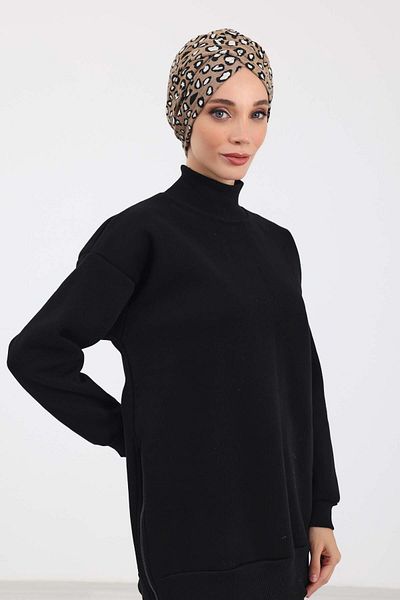 Aisha's Design Winter Patterned Hijab Bonnet - B-9Div