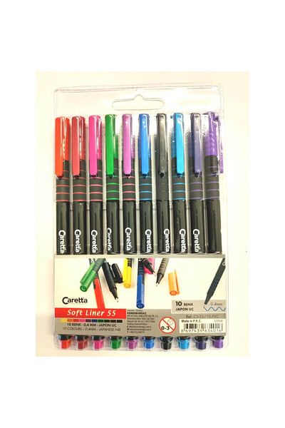 Caretta 10-Piece Soft Liner 55 Felted Pvc Pen Packaging