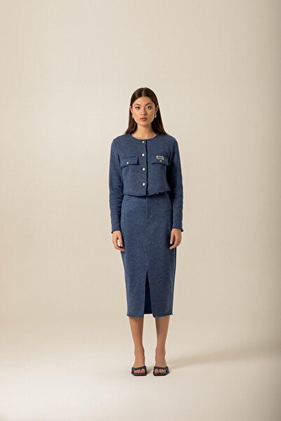 Rue Studio Кришка для мобільного телефону Детальний трикотажний синій піджак