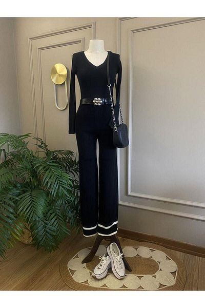 Moda Zeyn Γυναικεία μπλούζα με χοντρή ζώνη με λαιμόκοψη σε νέα σεζόν
