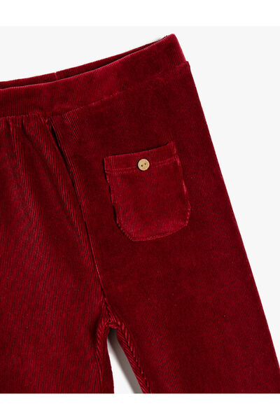 Koton Basic bársony leggings zsebrészlettel és elasztikus derékkal