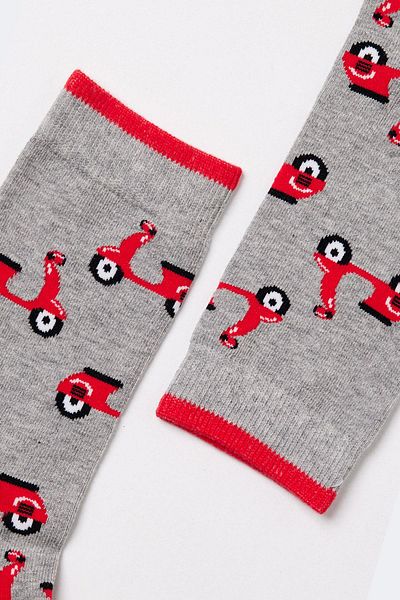 Katia&Bony Motorcycle Art Socks Gray Melange