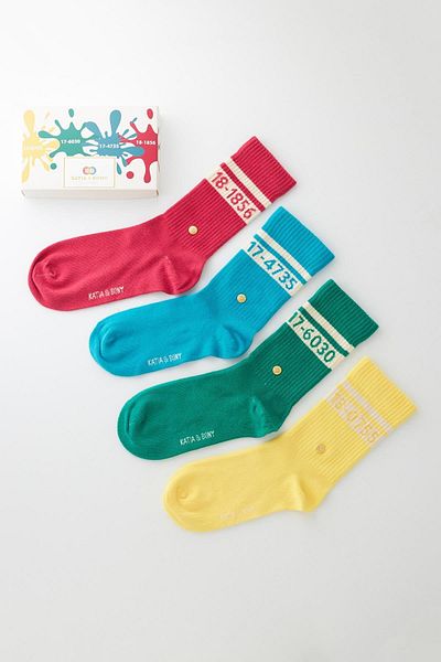 Katia&Bony Set of 4 Pantone Colorful Socks - Boxed