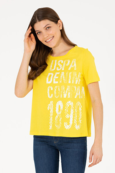 U.S. Polo Assn. تي شيرت أصفر برقبة دائرية للسيدات 50262945-VR094