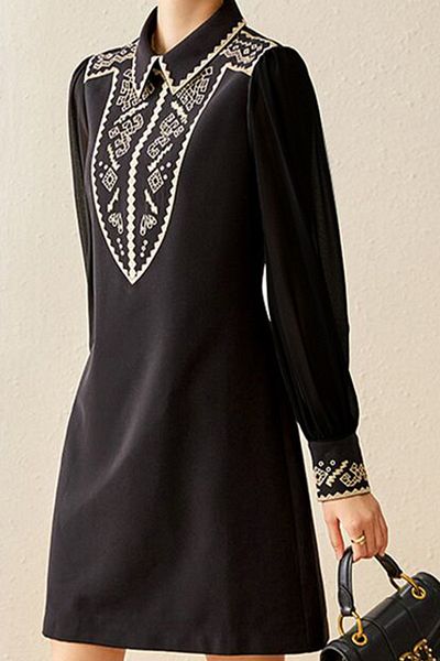 TRENDBUTİKOFFİCİAL Rochie midi cu model de broderie rafinată