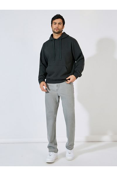 Styli Relaxed Fit Fleece Hoodie with Kangaroo Pocket