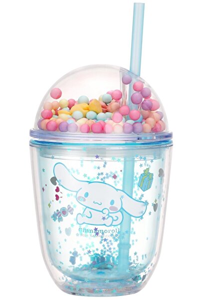 Miniso Sanrio Lisanslı Boncuklu Kapaklı Pipetli Plastik Şişe (435Ml) Güncel Seri