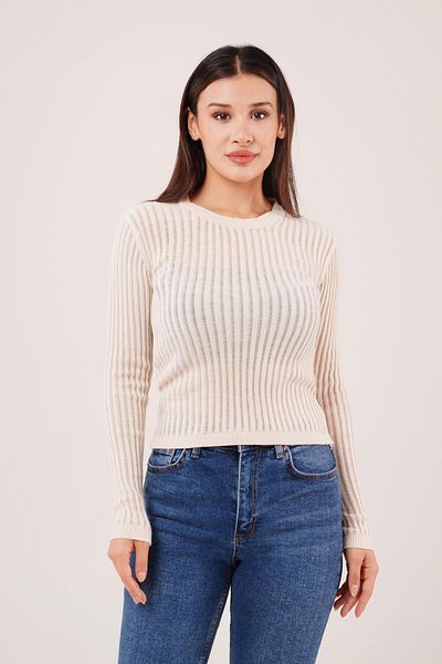 Hipo Trend Transparent Model Long Sleeve Stone Blouse