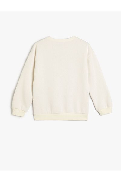Koton Sweatshirt Ribbed Crew Neck Printed
