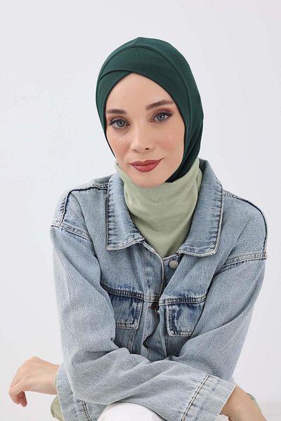 Aisha's Design Winter Hijab Cap with Cross Detail on the Front, Tb-4Rb
