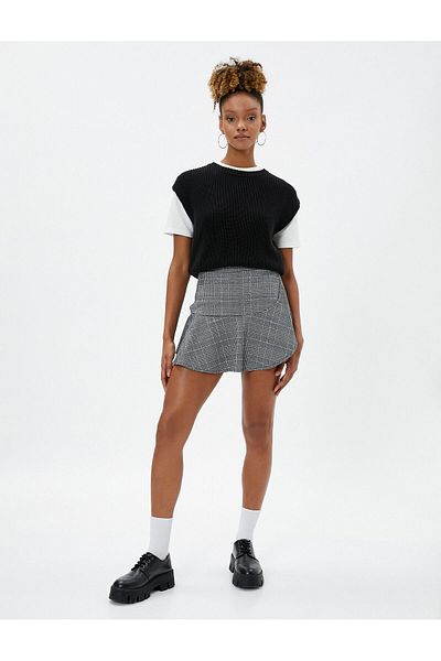 Koton Mini Shorts Fustă Volant Talie înaltă Amestec de viscoză