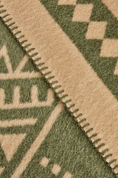 Karaca Home Green Marla Double Cotton Blanket