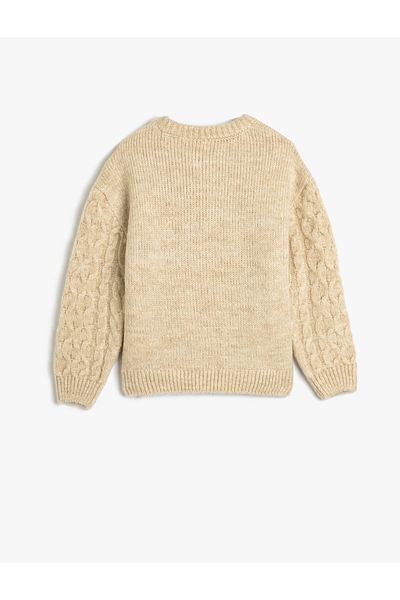 Koton Pulóver Haj Kötött Crew Neck Hosszú ujjú Puha textúrájú