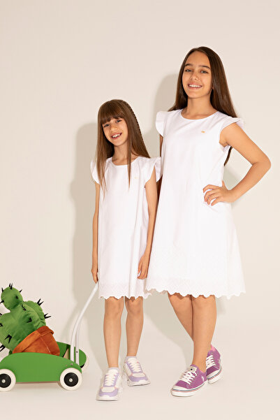 U.S. Polo Assn. Біла ткана сукня для дівчинки без рукавів 50262731VR013