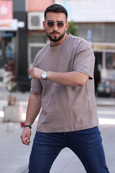 MİSHAR İTALİA Ανδρικό T-Shirt Mink Crew Neck Lycra