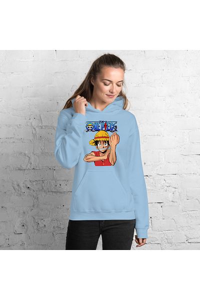 Moda Glo Hanorac unisex Monkey D. Luffy One Piece imprimat cu glugă