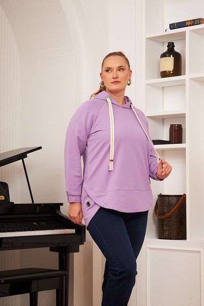 RMG Lilac Cord Sweatshirt - Plus Size, Decorated and Laced