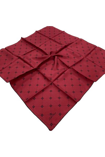 Silk Home Burgundy Patterned Tivil Silk Scarf 11392-10