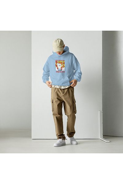 Moda Glo Hanorac unisex cu glugă cu imprimeu Kyoujorou Rengoku