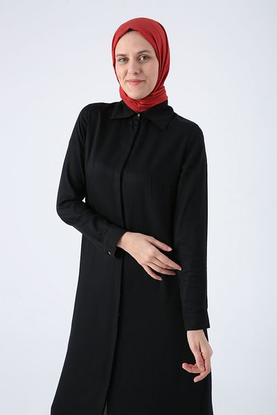 ALLDAY Black Hidden Placket Shirt Tunic