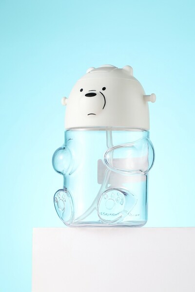 Miniso We Bare Bears Lisanslı Kutup Ayısı Figür Plastik Suluk – Askılı ve Pip...