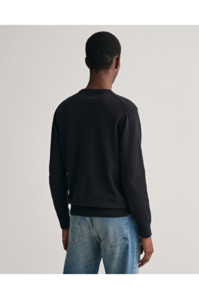 Gant Erkek Siyah Regular Fit Bisiklet Yaka Kazak