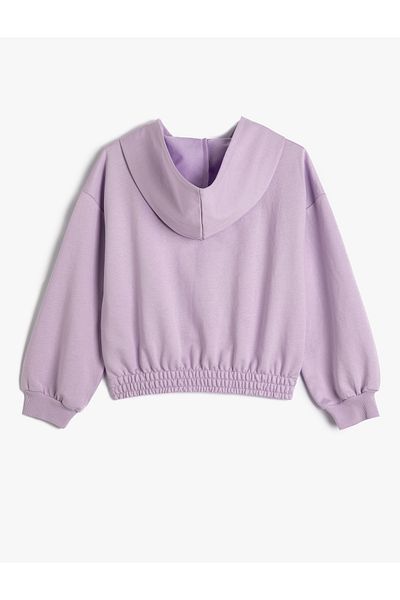 Koton Hooded Sweatshirt Teddy Bear Printed Long Sleeve with Elastic Waist and Cuffs