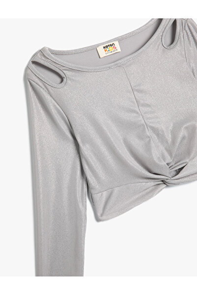 Koton Lesklé tričko s okénkem a detaily s uzly