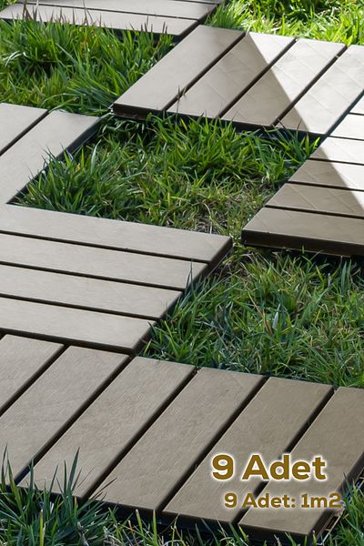 Porsima 1177 9 Piece Latte-1 M2 Garden and Balcony Mat - Πλακάκι δαπέδου εξωτερικού χώρου