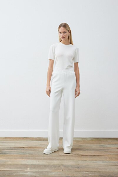 TERZİ DÜKKANI Asel Scuba Bol Pants White