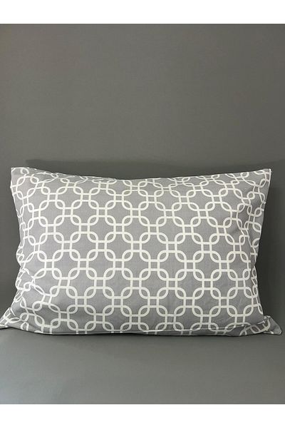 mihriban Set of 2 Gray Chain Pattern Pillowcases 50X70 cm